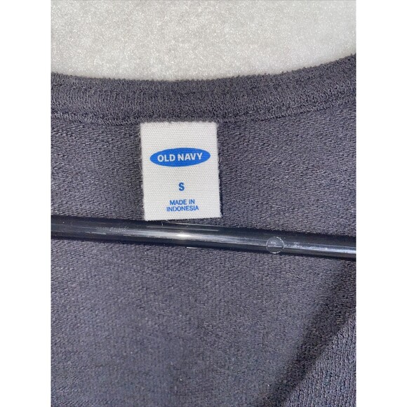 Gap Black Cotton  Wrap-Front Short Sleeve Top Shirt Sz Small - Picture 4 of 7